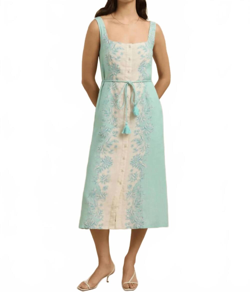 NEW HANNAH ARTWEAR paloma midi dress in seafoam bloom